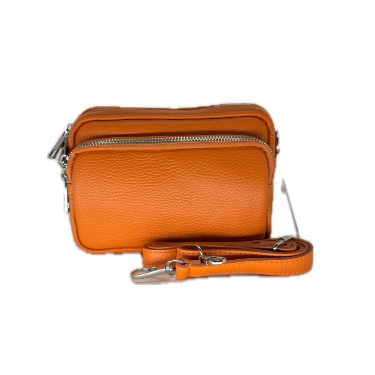 Schultertasche LEDER ORANGE 18x14x6 25012463 Vorderseite